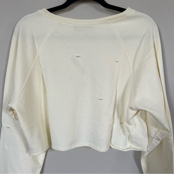 Blue B Collection Football Game Day Distressed Crop Sweater with Rhinestones - M - Picture 4 of 9